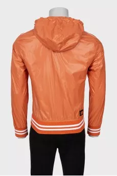 Men's orange windbreaker with tag