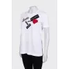 T-shirt with patches and brand logo