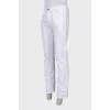 Men's white button-down jeans