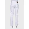 Men's white button-down jeans