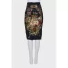 Straight skirt in print