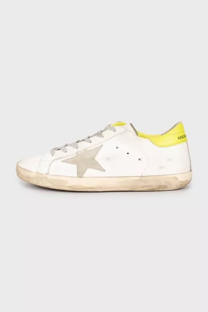 White lace-up sneakers
