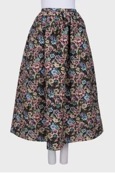 Puffy maxi skirt in print