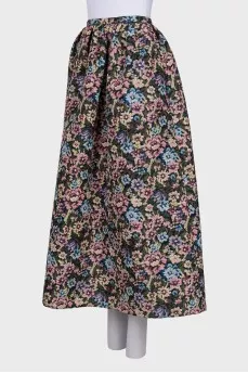 Puffy maxi skirt in print