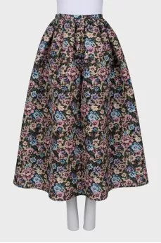 Puffy maxi skirt in print