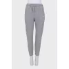 Gray pants with elastic