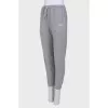 Gray pants with elastic