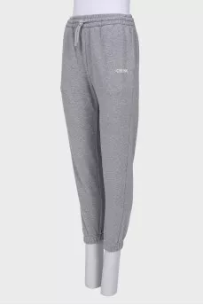 Gray pants with elastic
