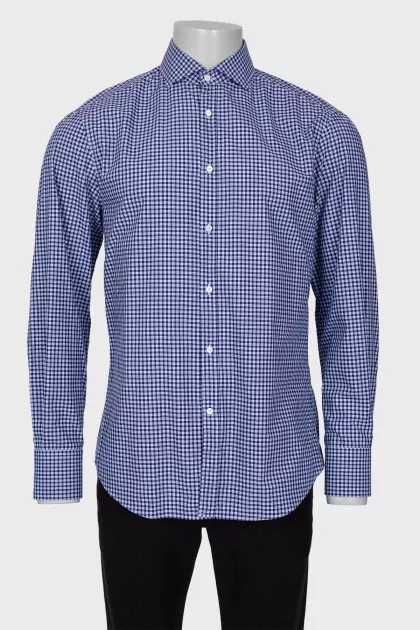 Gingham men's shirt