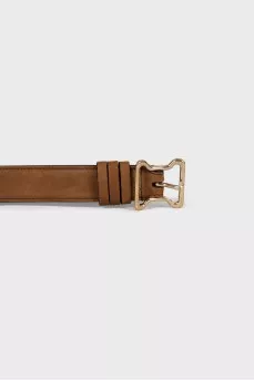Brown leather belt