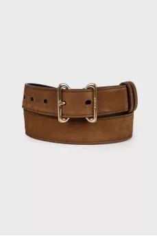 Brown leather belt