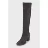 Dark gray suede boots