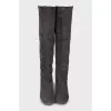 Dark gray suede boots