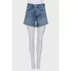 Raw hem denim shorts