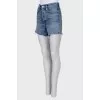 Raw hem denim shorts