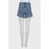 Raw hem denim shorts