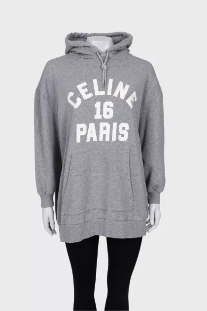 Gray hoodie with slogan