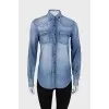 Blue shirt with buttons