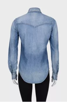 Blue shirt with buttons