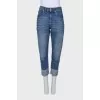 Blue jeans with embellished hem