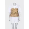 Mini dress with accent belt