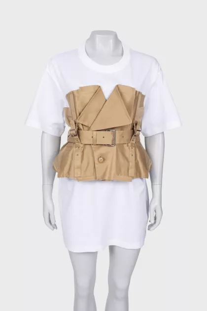 Mini dress with accent belt