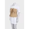 Mini dress with accent belt