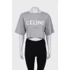 Cropped T-shirt with brand logo