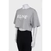 Cropped T-shirt with brand logo