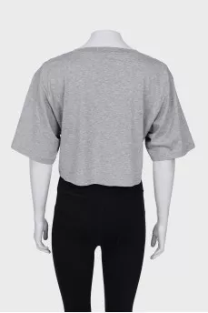 Cropped T-shirt with brand logo