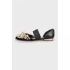 Black embellished ballerinas