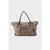 Suede travel bag