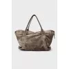 Suede travel bag