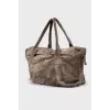 Suede travel bag