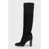 Suede high heel boots