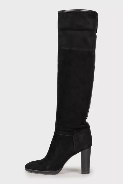 Suede high heel boots