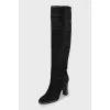 Suede high heel boots