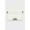 Leather crossbody bag with tag