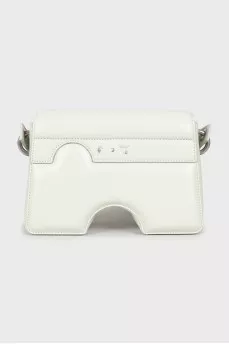 Leather crossbody bag with tag