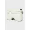 Leather crossbody bag with tag