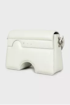 Leather crossbody bag with tag