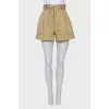 Tan high waist shorts