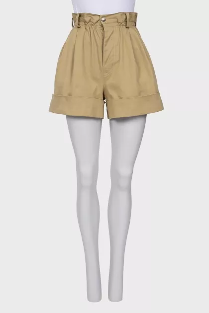Tan high waist shorts