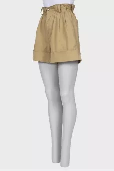 Tan high waist shorts
