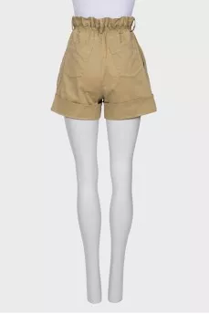 Tan high waist shorts