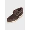 Padded suede boots