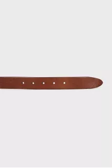 Leather belt with combination buckle