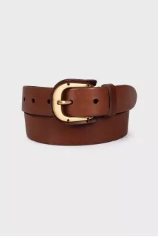Leather belt with combination buckle