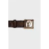 Leather belt in signature print
