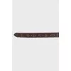 Leather belt in signature print